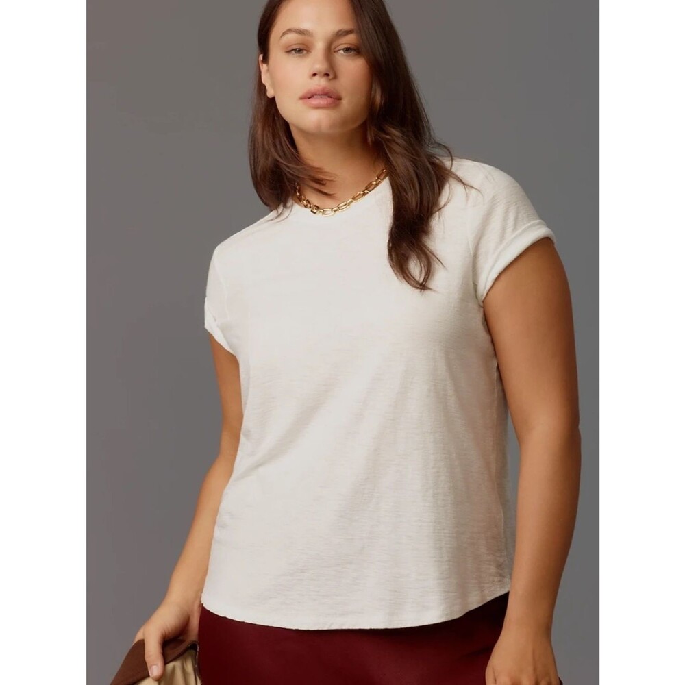 Pilcro White Short Sleeve Crew Tee